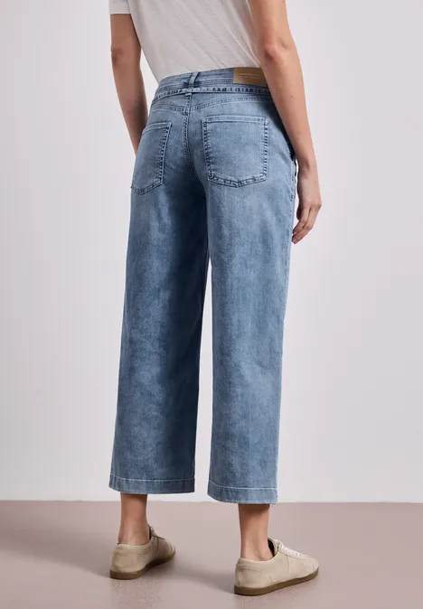 Mid Waist Wide Legs jeans in Loose Fit mid blue random wash