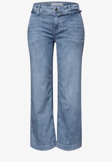 Mid Waist Wide Legs jeans in Loose Fit mid blue random wash