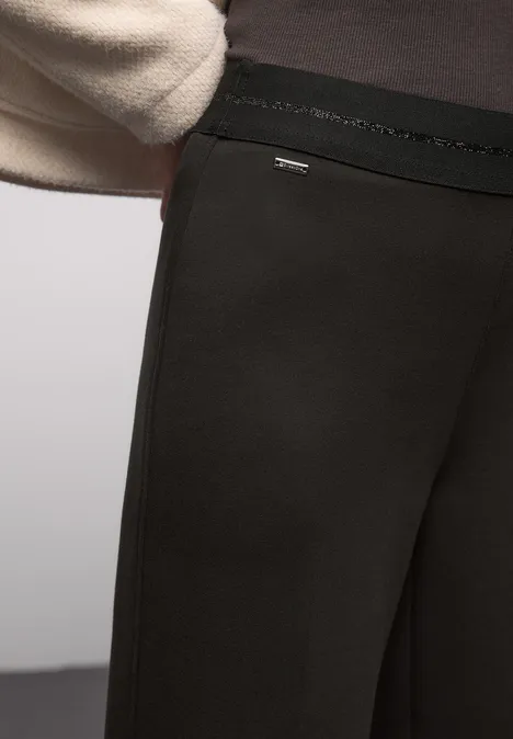 Spodnie z szerokimi nogawkami darkest brown