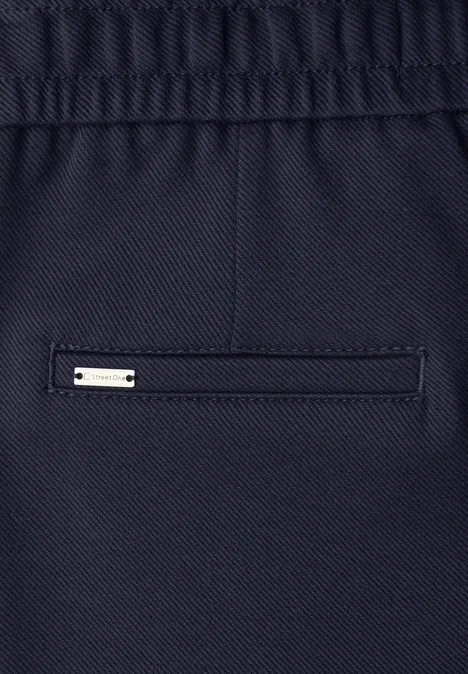 Spodnie z prostymi nogawkami i wstążkami deep blue