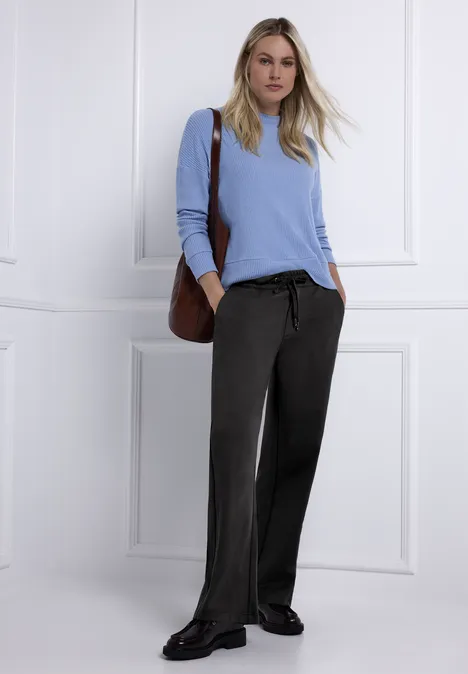 Żakardowe spodnie typu rybaczki Black