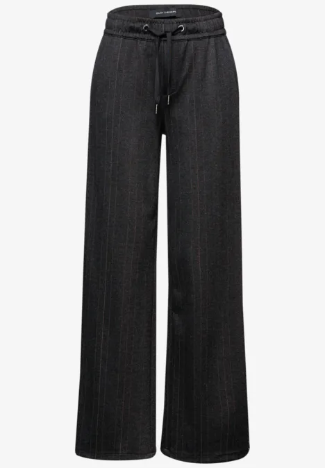 Żakardowe spodnie typu rybaczki Black