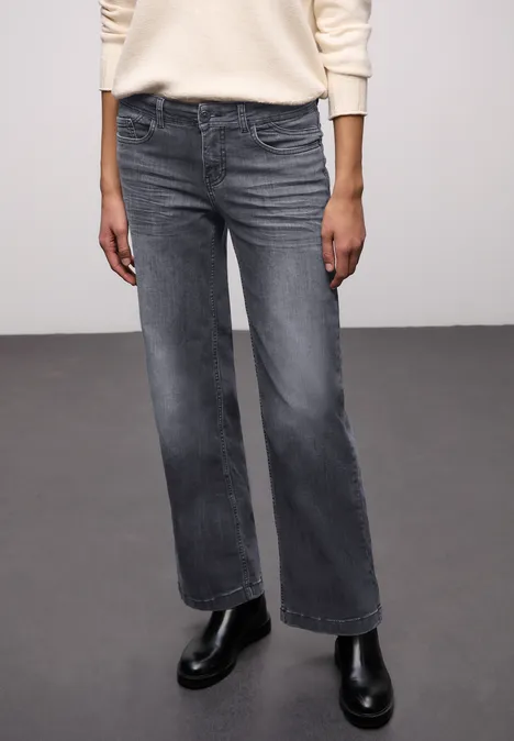 Wide Leg Jeans Steel Grey Washed