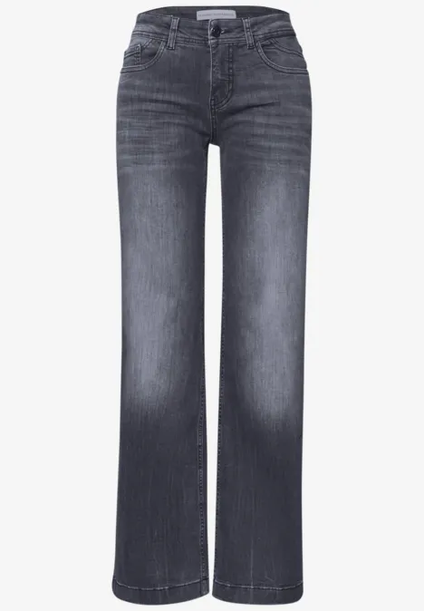 Wide Leg Jeans Steel Grey Washed