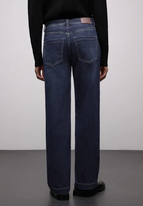 Wide Leg Jeans Dark blue washed