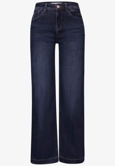 Wide Leg Jeans Dark blue washed
