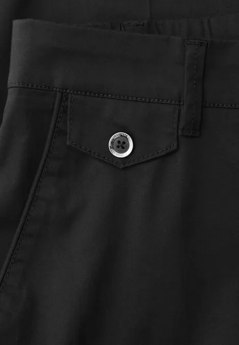 Casual fit chino's in een zachte stof Black