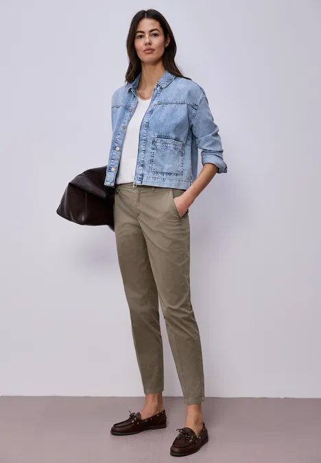 Chino im Casual Fit in softer Qualität cold brew brown