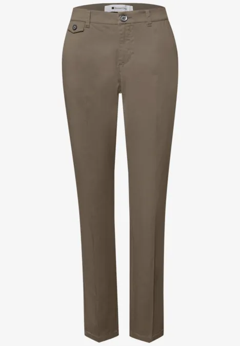 Chino im Casual Fit in softer Qualität cold brew brown