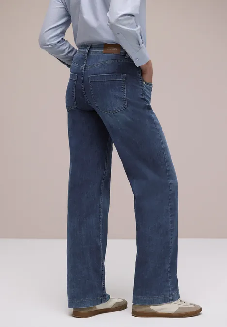 Wide Legs Jeans dark blue wash