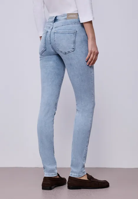 Mid Waist Slim Legs jeans in Slim Fit light blue random wash
