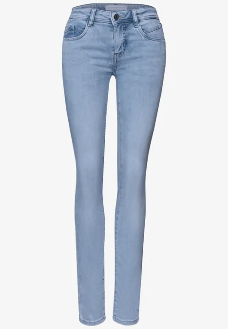 Mid Waist Slim Legs jeans in Slim Fit light blue random wash