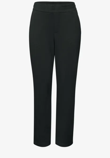 Mid Waist Slim Legs broek in Loose Fit pine grove green