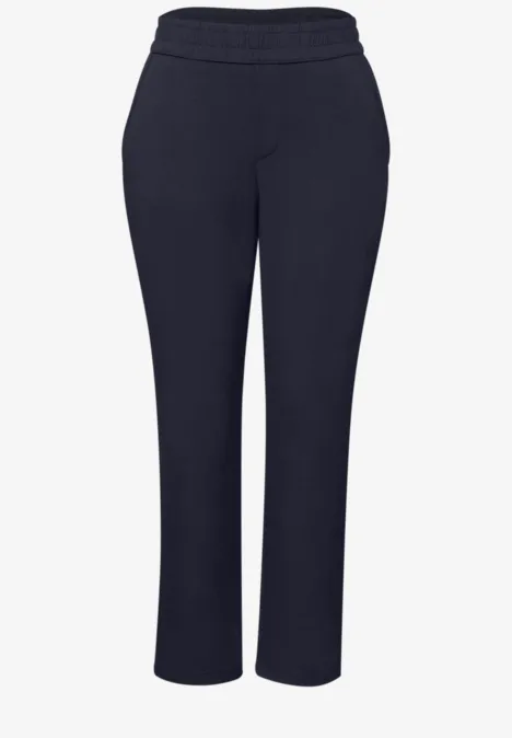 Mid Waist Slim Leg Hose im Loose Fit shadowed navy Mid Waist Slim Leg Hose im Loose Fit shadowed navy