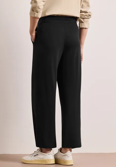 High Waist Wide Leg Hose im Loose Fit Black
