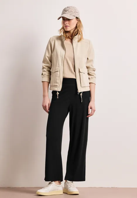 High Waist Wide Leg Hose im Loose Fit Black