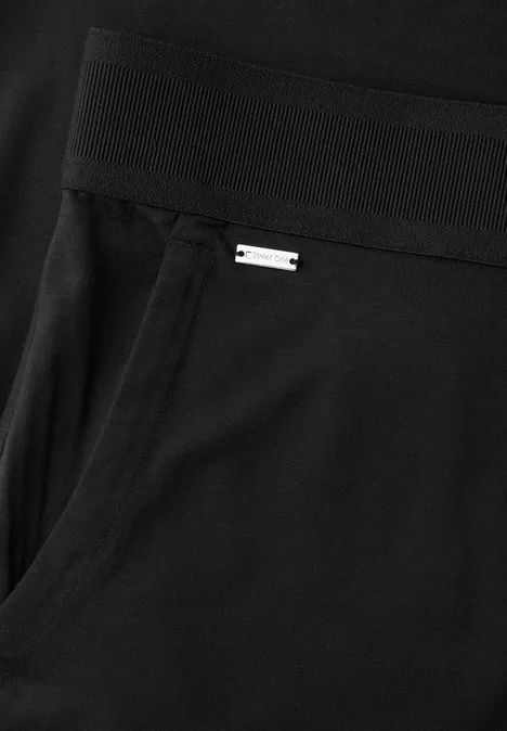 High Waist Wide Leg Hose im Loose Fit Black