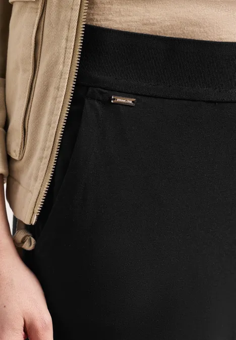 High Waist Wide Leg Hose im Loose Fit Black