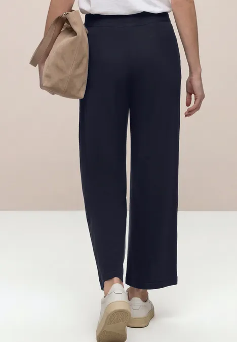 High Waist Wide Leg Hose im Loose Fit deep blue