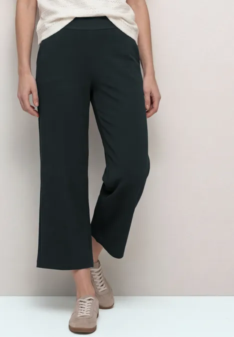 High Waist Wide Leg Pantalon Loose Fit pine grove green