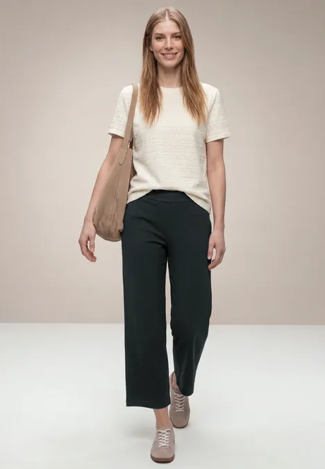 High Waist Wide Leg Pantalon Loose Fit pine grove green