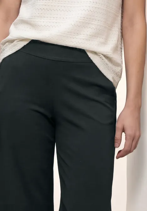 High Waist Wide Leg Pantalon Loose Fit pine grove green