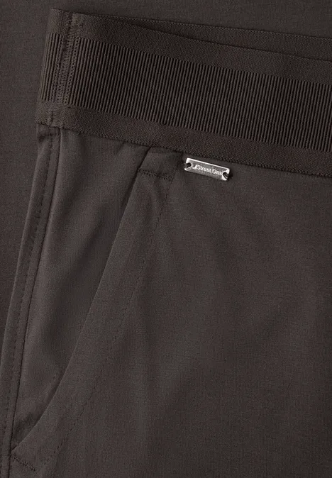 High Waist broek met wijde pijpen in Loose Fit deep earth