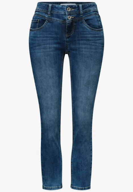 Mid Waist Slim Leg Jeans im Slim Fit authentic dark blue wash Mid Waist Slim Leg Jeans im Slim Fit authentic dark blue wash