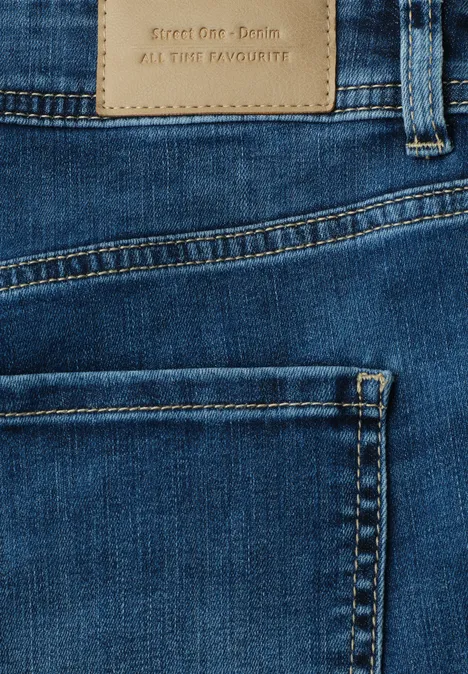 Mid Waist Slim Leg Jeans im Slim Fit authentic dark blue wash Mid Waist Slim Leg Jeans im Slim Fit authentic dark blue wash