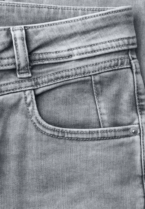 Mid Waist Slim Leg Jeans im Slim Fit light grey random wash Mid Waist Slim Leg Jeans im Slim Fit light grey random wash