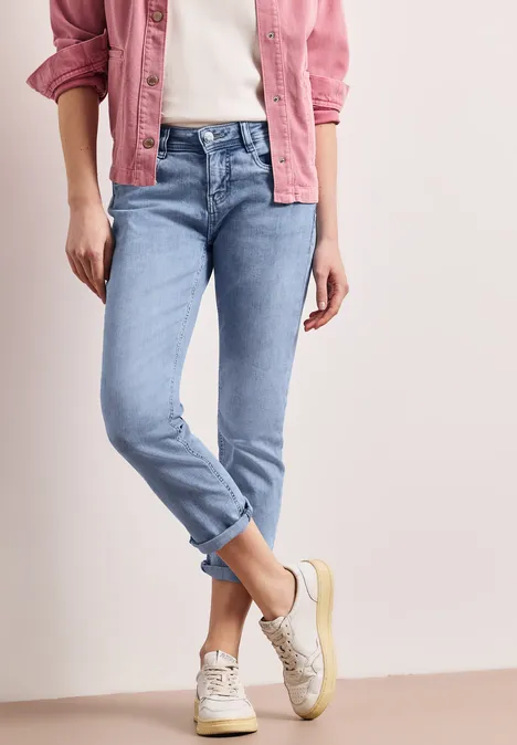 Jeans Low Waist Slim Leg en Casual Fit light blue random wash