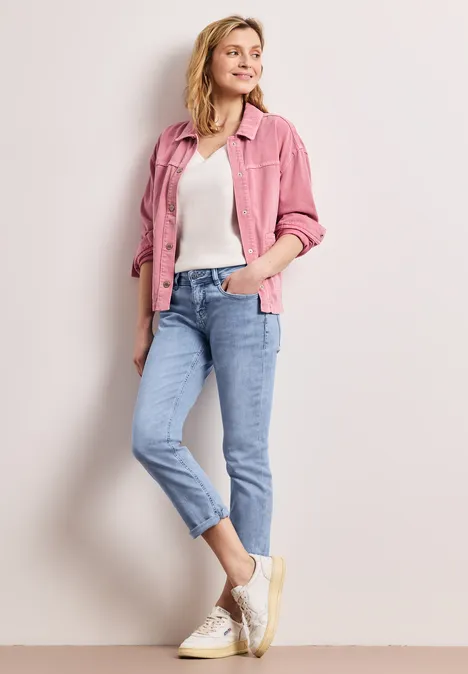 Jeans Low Waist Slim Leg en Casual Fit light blue random wash