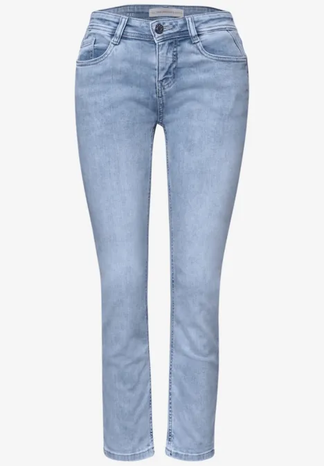 Jeans Low Waist Slim Leg en Casual Fit light blue random wash