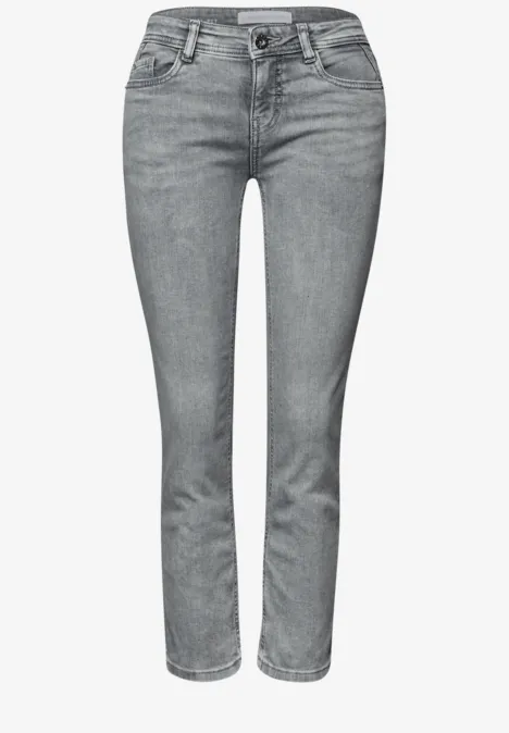 Low Waist Slim Leg Jeans im Casual Fit light grey random wash