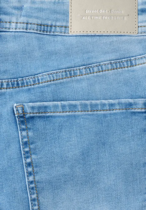 Mid Waist Straight Leg Jeans im Casual Fit light blue wash