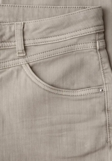 Jeans Straight Legs avec ourlet frangé Beige Washed Jeans Straight Legs avec ourlet frangé Beige Washed