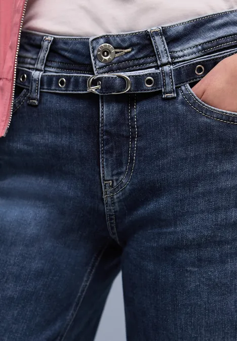 Wide Leg Jeans Medium Blue Soft washed