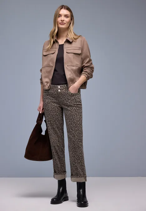 Straight Legs jeans Leo Print washed