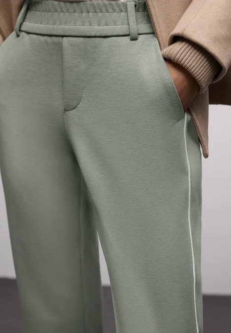 Broek met banddetail dark mint green