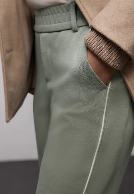 Broek met banddetail dark mint green