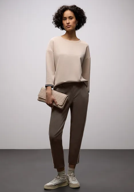 Broek met banddetail molten earth