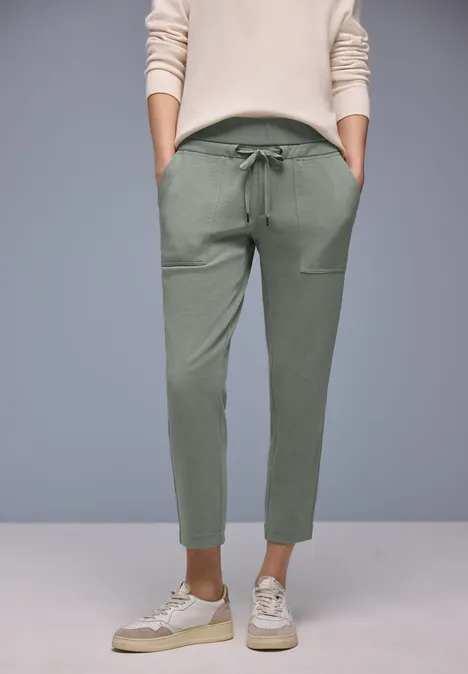 Broek met smalle pijpen dark mint green
