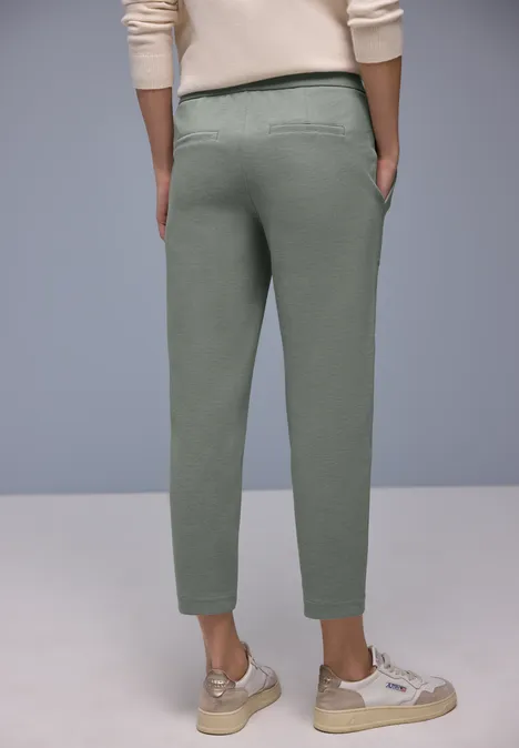 Broek met smalle pijpen dark mint green