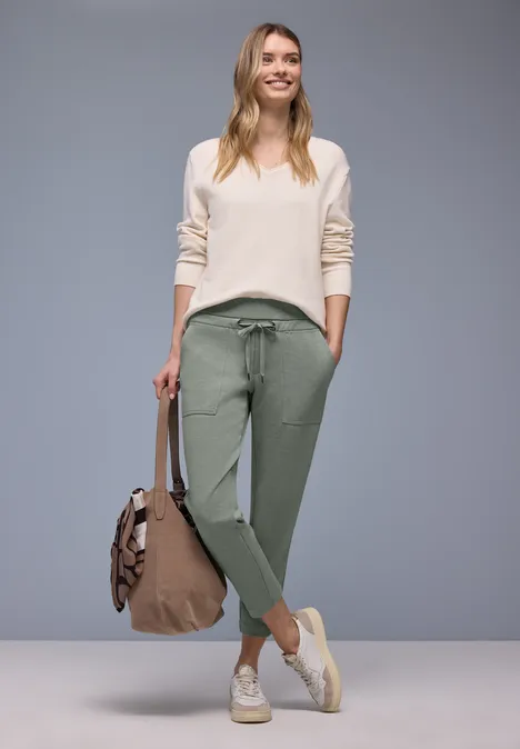 Broek met smalle pijpen dark mint green