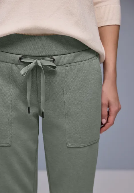 Broek met smalle pijpen dark mint green