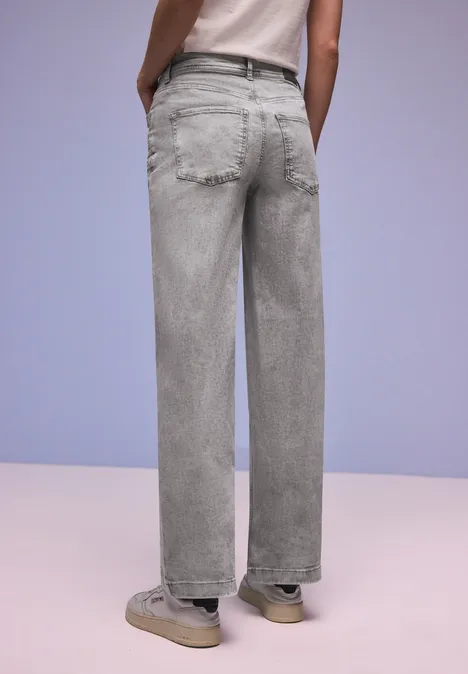 Wide Legs Jeans Grey Random Washed Wide Legs Jeans Grey Random Washed