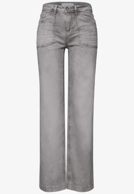 Wide Legs Jeans Grey Random Washed Wide Legs Jeans Grey Random Washed