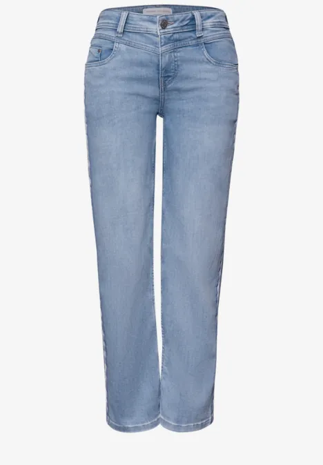Straight Leg Jeans Light Blue Random Wash Straight Leg Jeans Light Blue Random Wash