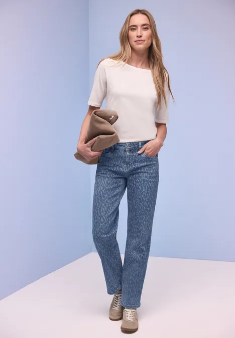 Straight Legs jeans Mid Blue Leo Laser