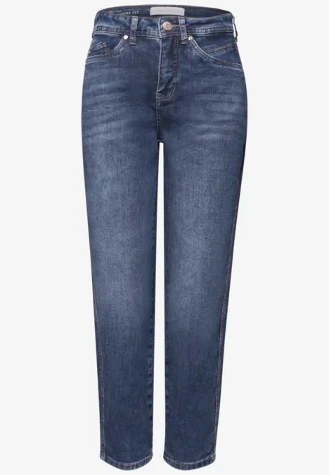 Jeans à jambes barrées Medium Blue Washed